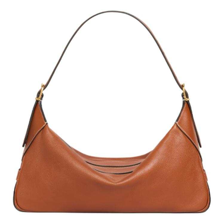 CELINE Solid Color Soft Calfskin Shoulder Bag, Handbag Medium Women's Tawny