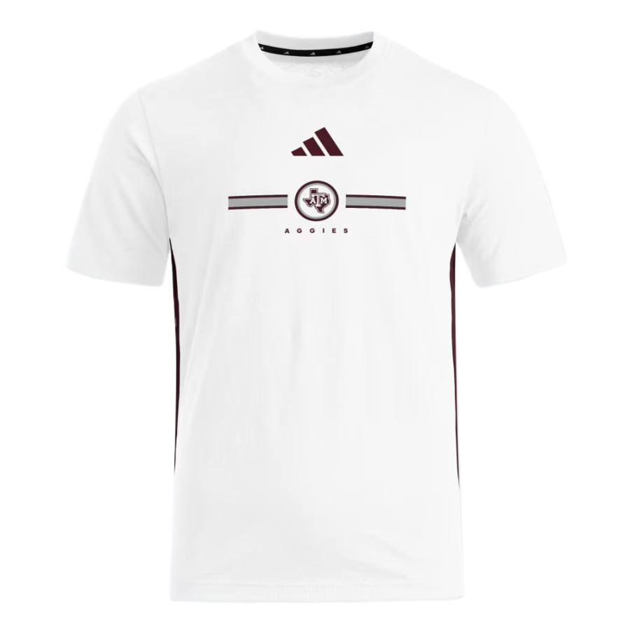 Adidas Adidas Free Shipping With AdiClub Texas A&M Aggies Essentials 3 Stripes Tee