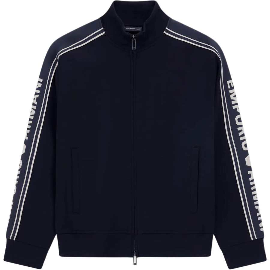 Emporio Armani Asv double-jersey full-zip sweatshirt with logo stripe