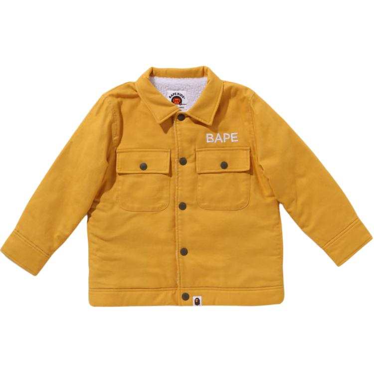 A BATHING APE Jacket Ape Head Series Letter Print Fleece Lined Single Breasted Children Aged 3 7 Years Old
