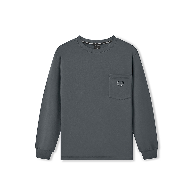 Skechers T Shirts Unisex Smoky Gray 013P Crew Neck Moderate