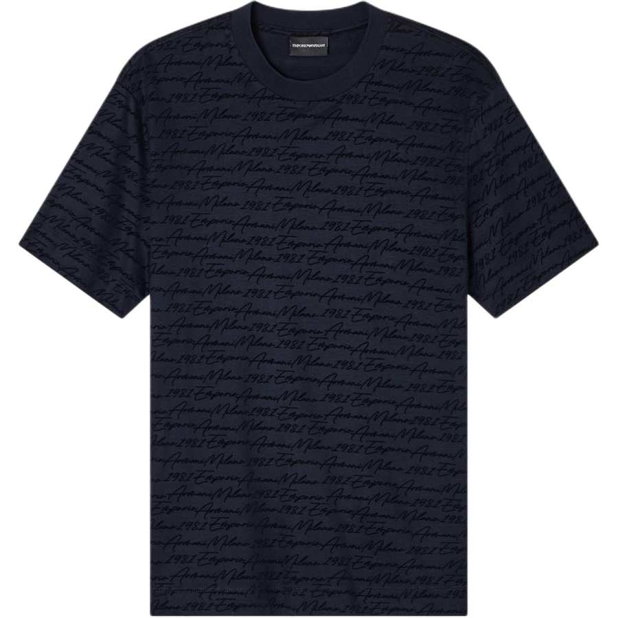 Emporio Armani All-Over Flocked Logo Jersey T-Shirt