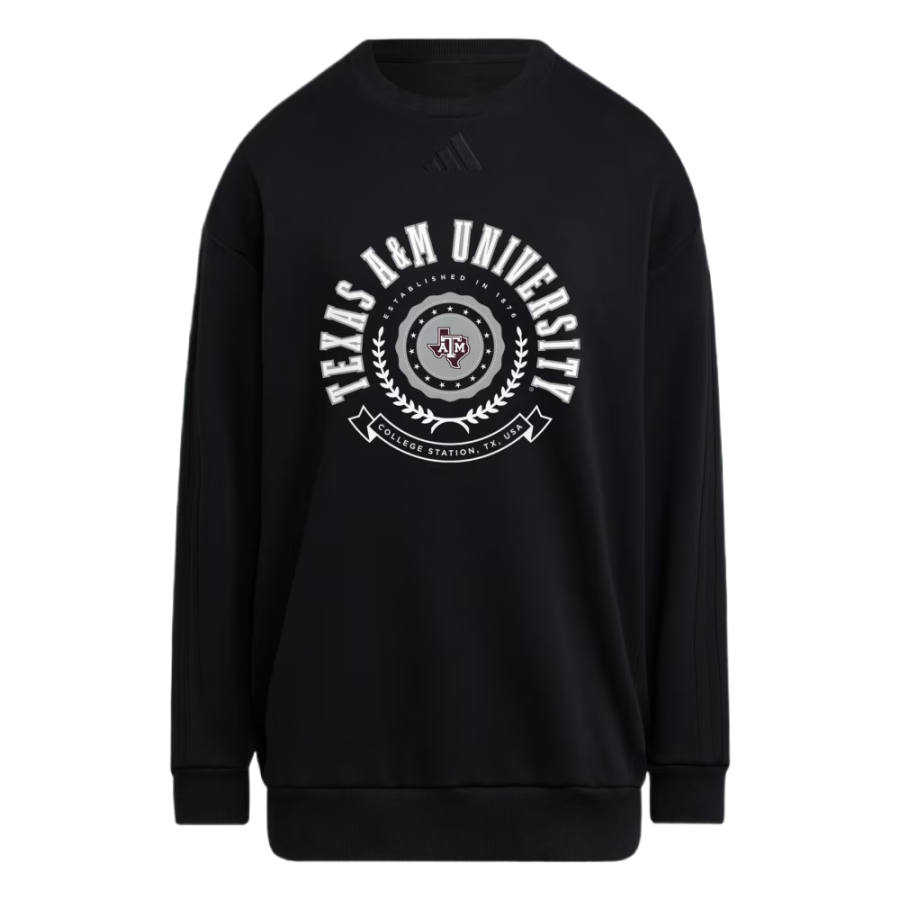 Adidas Adidas Free Shipping With AdiClub Texas A&M Aggies Women's Exclusive 3 Stripes Oversized Crew
