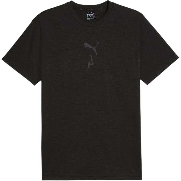 PUMA Clyde T Shirts Men's Black Crew Neck Moderate Straight Fit