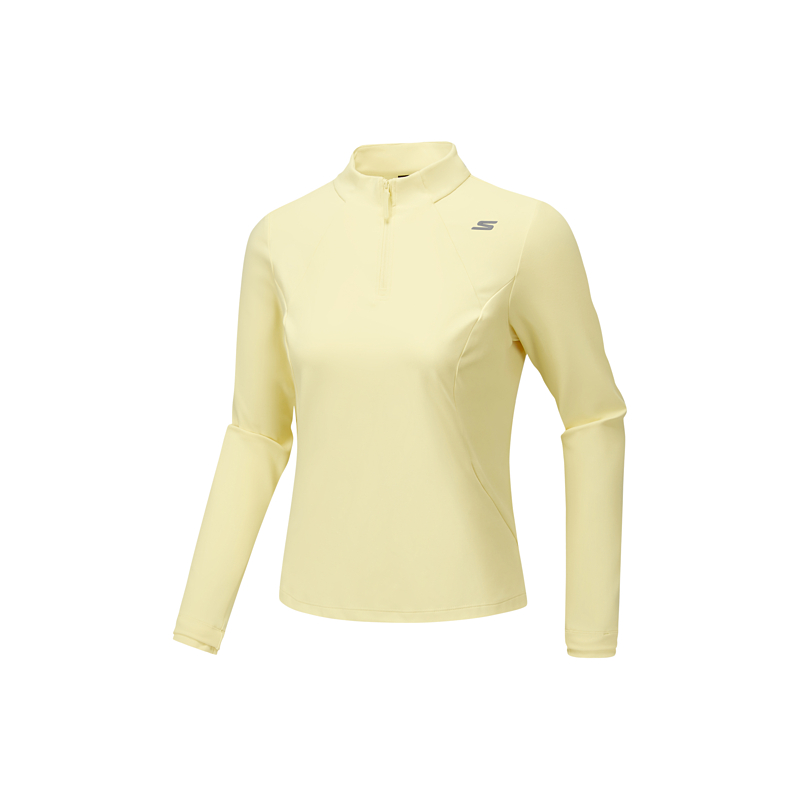 Skechers T Shirts Women's Cream Yellow/0217 Stand Collar Moderate Other