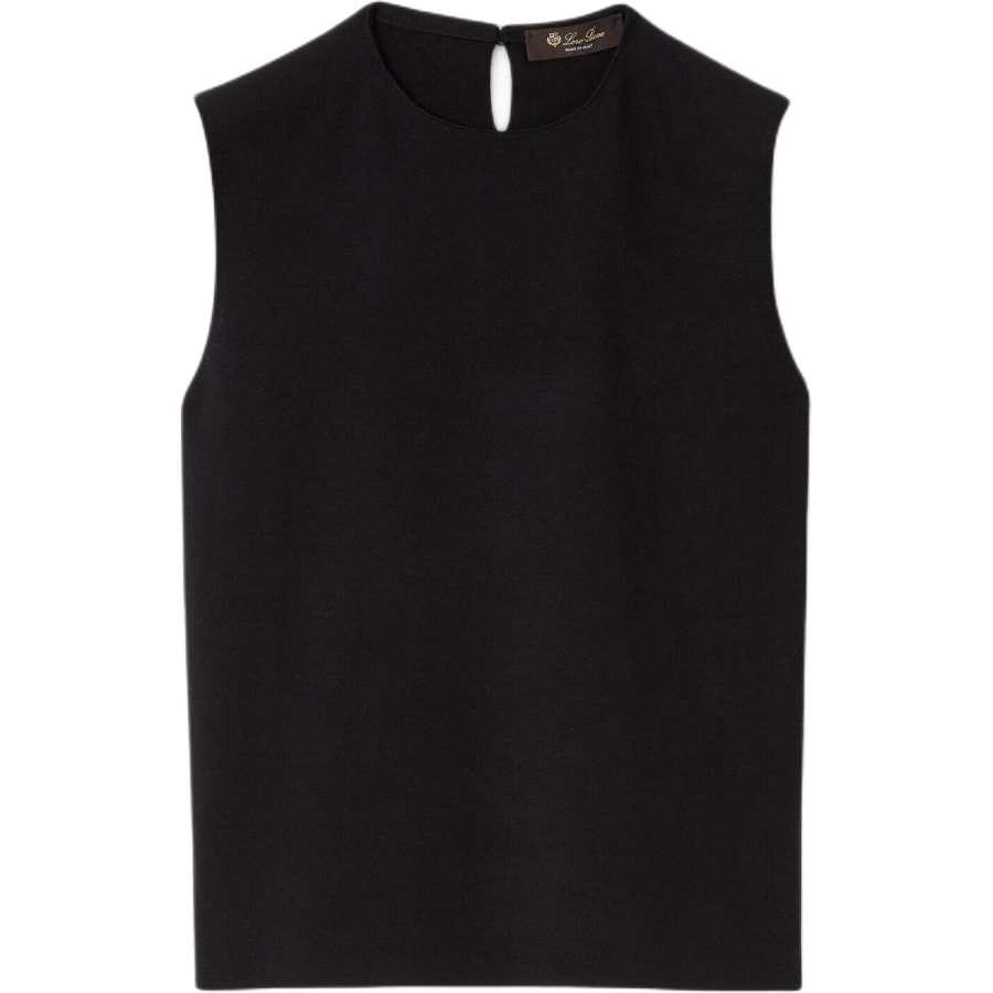Loro Piana Tank Tops Women's Black Crew Neck Moderate Other