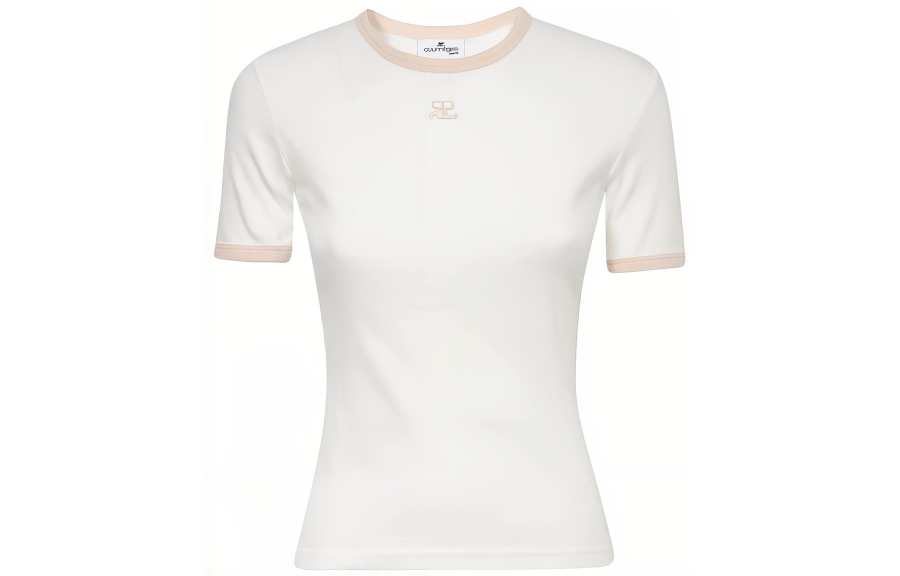 COURREGES Reedition Contrast Cotton T-shirt