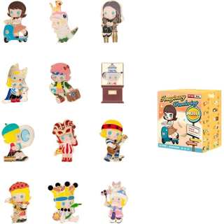 POP MART Molly Fantasy Hobo Memo Collection, Badge Mystery Boxes Single Mystery Box/Whole Box 12 Pcs