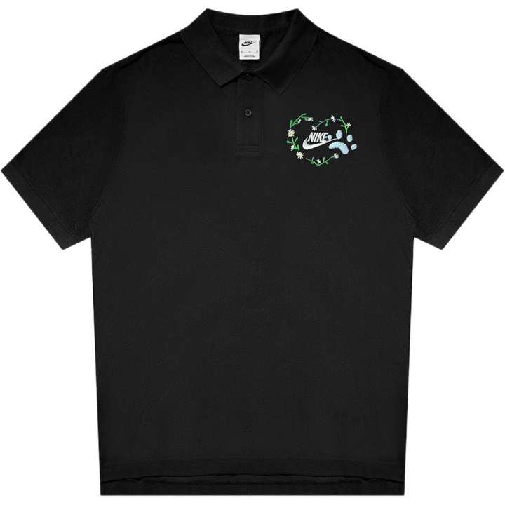 Nike Nike Polo Shirts Unisex Black Polo Collar Moderate Straight Fit