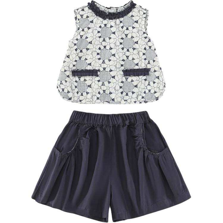 PROTECTCAMEL PROTECTCAMEL Pre School Two Piece Skirt Sets Crew Neck Moderate Short