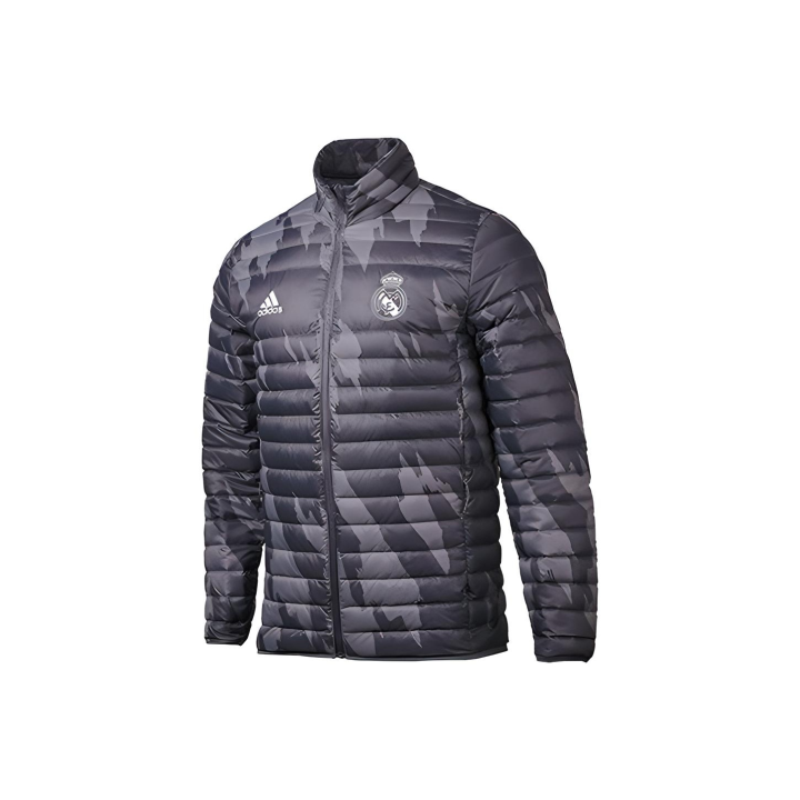 Adidas Adidas Brand Logo Camouflage Letter Stand Collar Down Jacket Men's Black