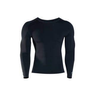 RIGORER Fleece Lined, Solid Color Crew Neck Basketball Thermal Slim Fit Long Sleeved Workout Clothing Unisex