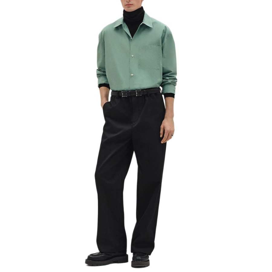 HERMES HERMES Casual Pants Men's Black Moderate Other