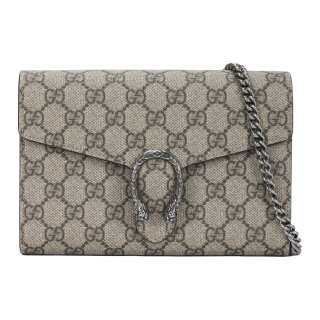 GUCCI Dionysus GG Premium Artificial Canvas WOC Wallet, Crossbody Bag, Shoulder Bag Women's Ebony