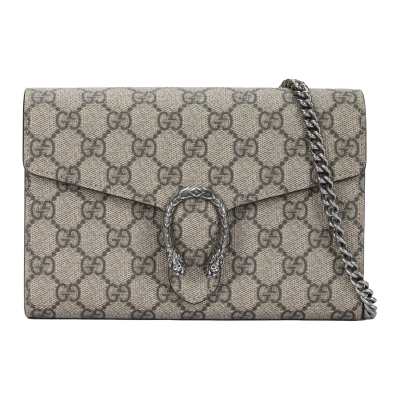GUCCI Dionysus GG Premium Artificial Canvas WOC Wallet, Crossbody Bag, Shoulder Bag Women's Ebony
