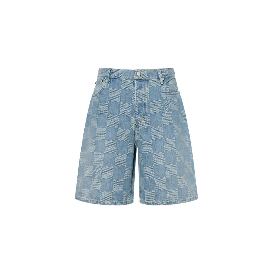 LOUIS VUITTON LOUIS VUITTON Damier 3D Light Denim Shorts