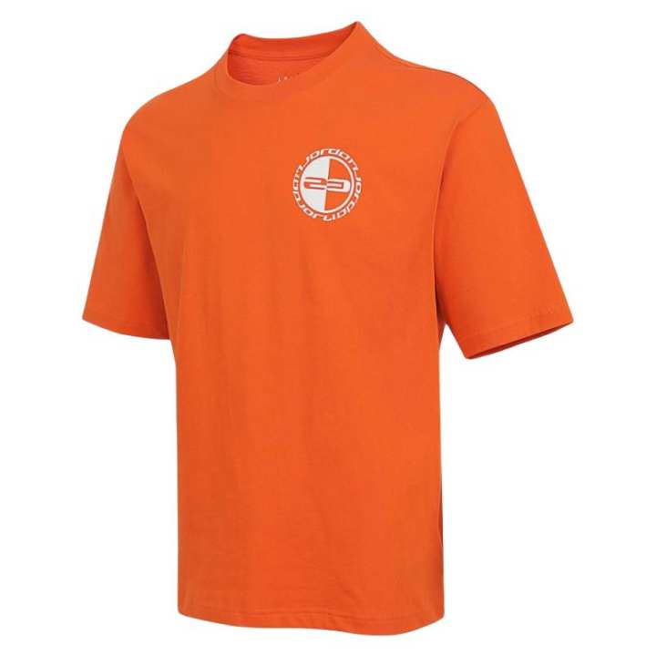 Jordan Jordan T Shirts Men's Orange Crew Neck Moderate