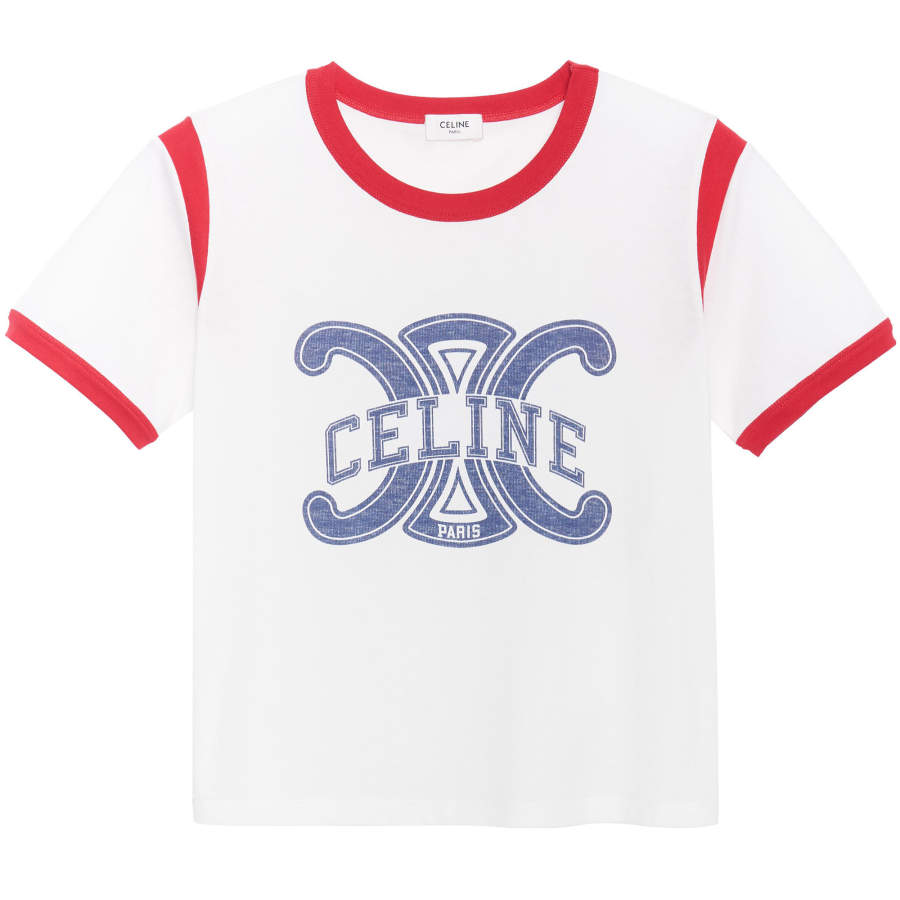 CELINE FW22 Women's Cotton Jersey Triomphe T-Shirt White