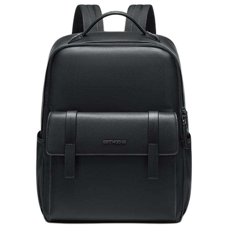 SEPTWOLVES SEPTWOLVES Synthetic Leather Backpack Large Men's Black