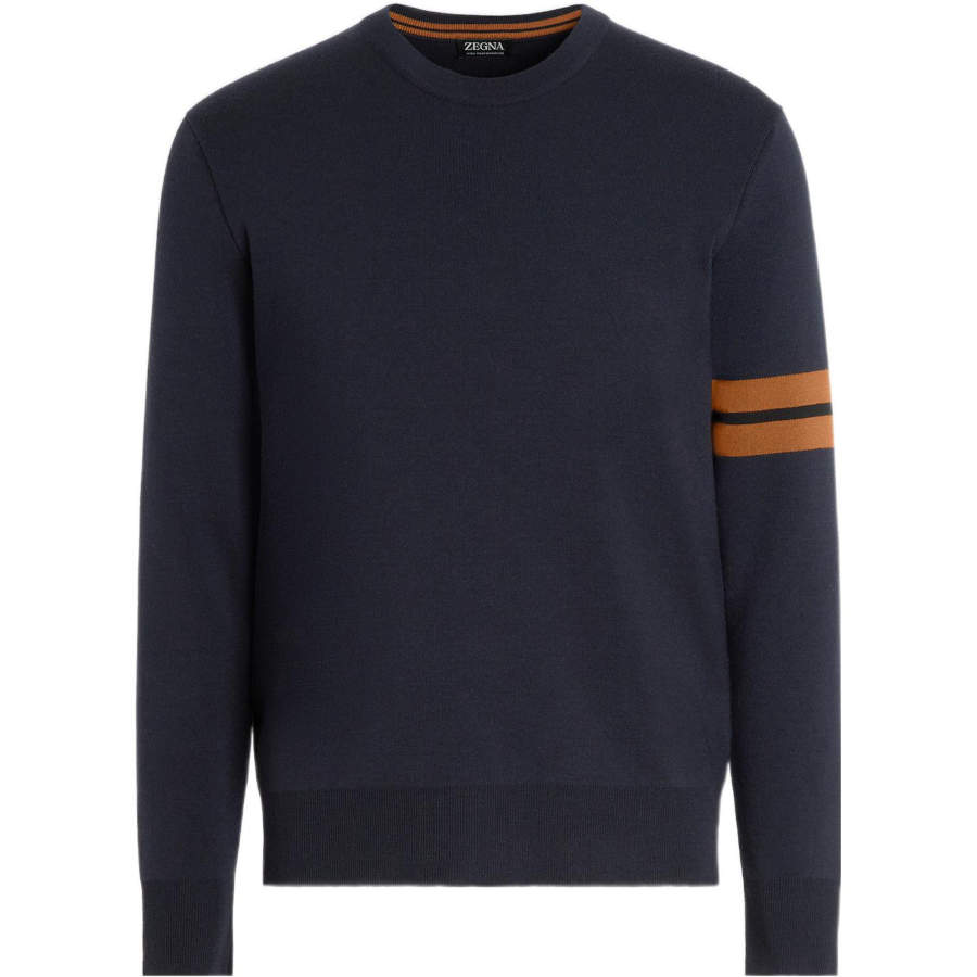 Ermenegildo Zegna Zegna Stripe Detailed Crewneck Jumper