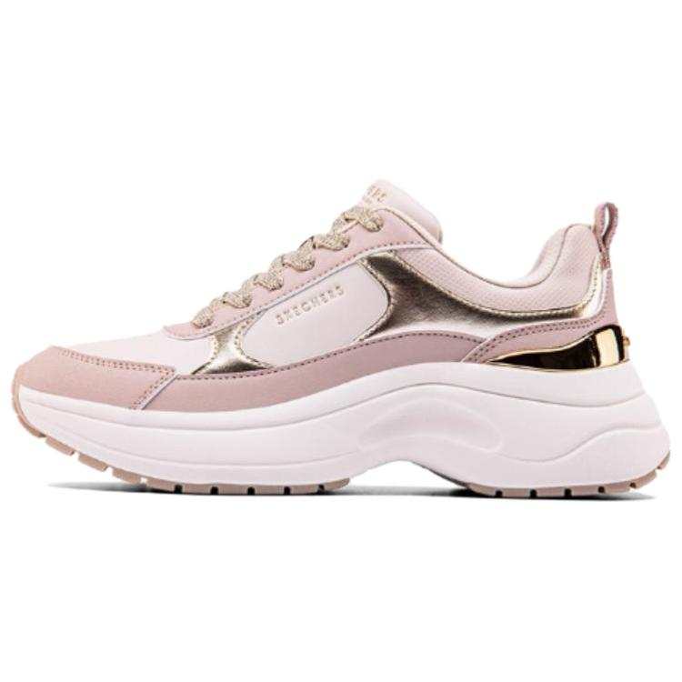 Skechers Sport Height Increasing Support Abrasion Resistant Slip Resistant Low top Chunky Sneakers Women's Pink