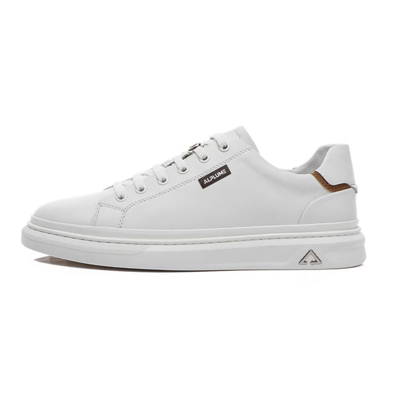 ALPLUME Top Grain Cow Leather Breathable Low top Skateboard Shoes Men's White