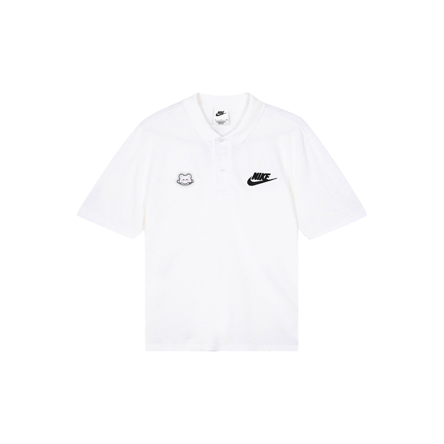 Nike Nike Polo Shirts Men's White Polo Collar Moderate Straight Fit