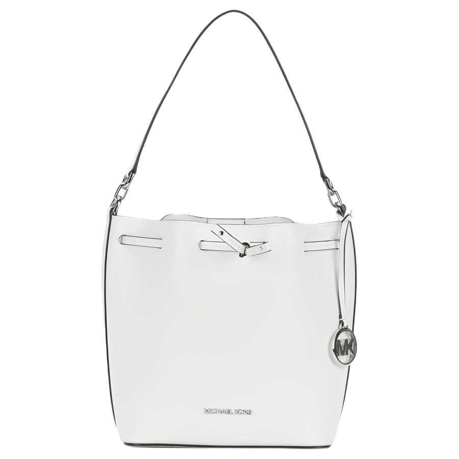 MICHAEL KORS Eden Leather Handbag, Bucket Bag, Crossbody Bag, Shoulder Bag Women's White