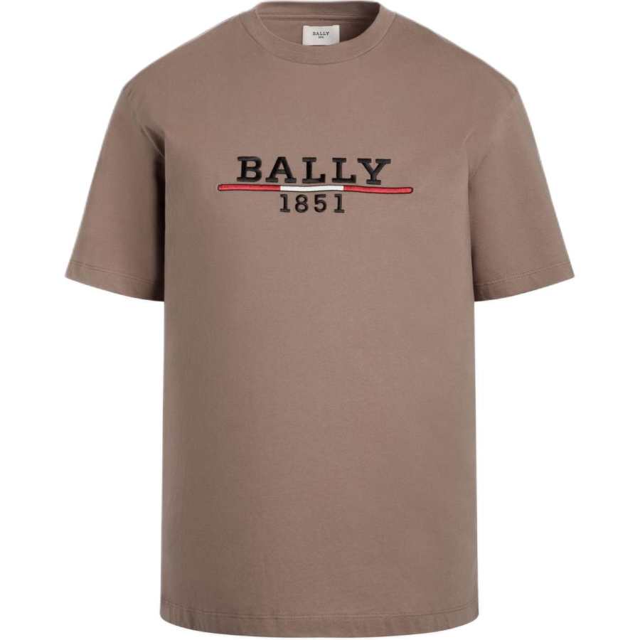 BALLY T Shirts Men's Brown Crew Neck Moderate Other