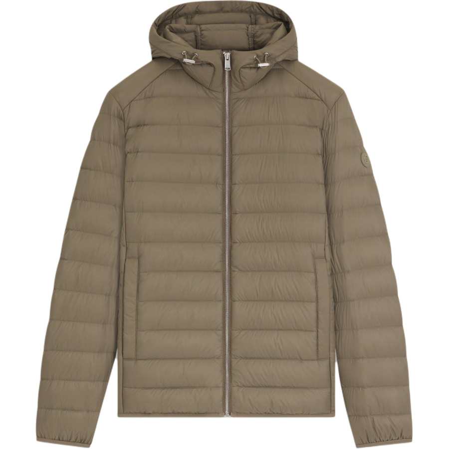 HUGO BOSS Down Jackets Men's Light Brown Hooded Moderate