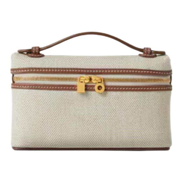 Loro Piana ExtraPocket Cotton Crossbody Handbag Mini Women's Beige Gray
