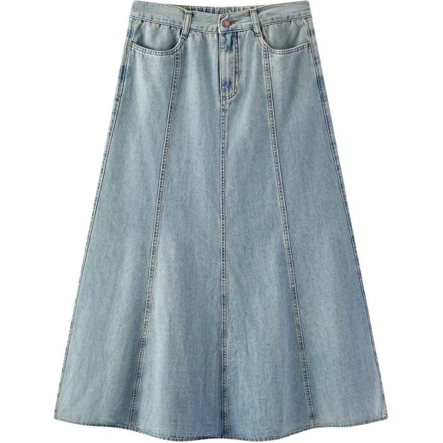 Semir Denim Long Skirts Women's Moderate Long A Line Skirt