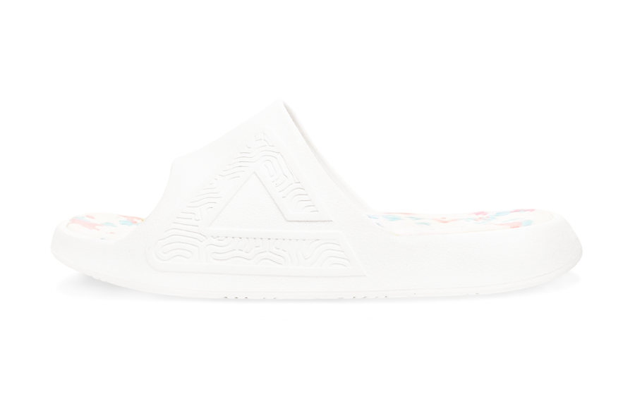 PEAK Tai Ji1.0 EVA Graffiti Abrasion Resistant Cushioning Slide Slippers Unisex White Pink