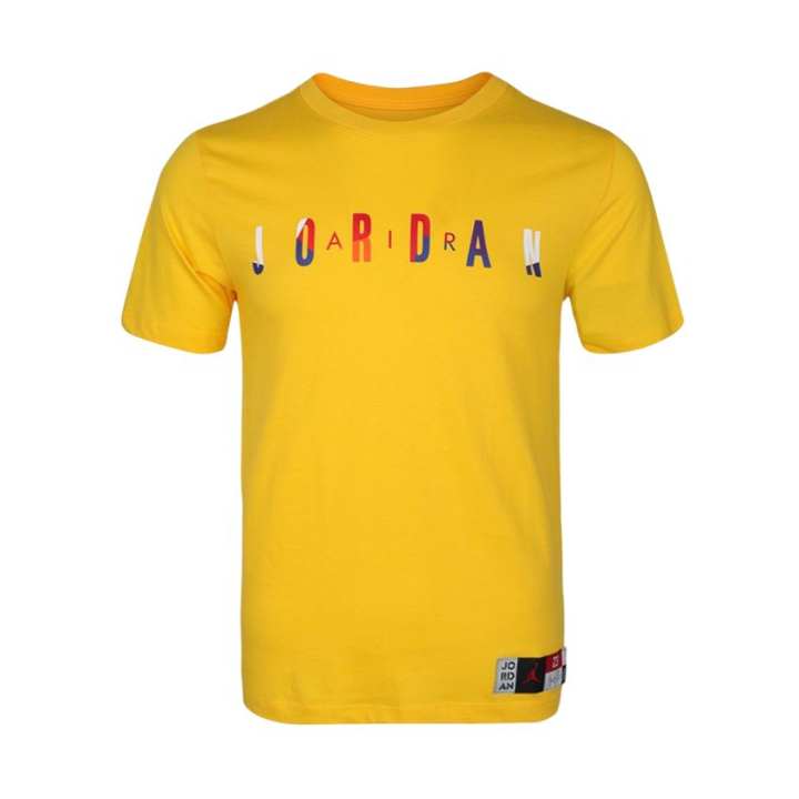 Jordan Jordan Air T Shirts Men's Yellow Crew Neck Moderate