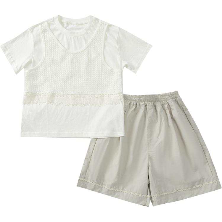 PROTECTCAMEL PROTECTCAMEL Pre School Two Piece Skirt Sets Crew Neck Moderate Short