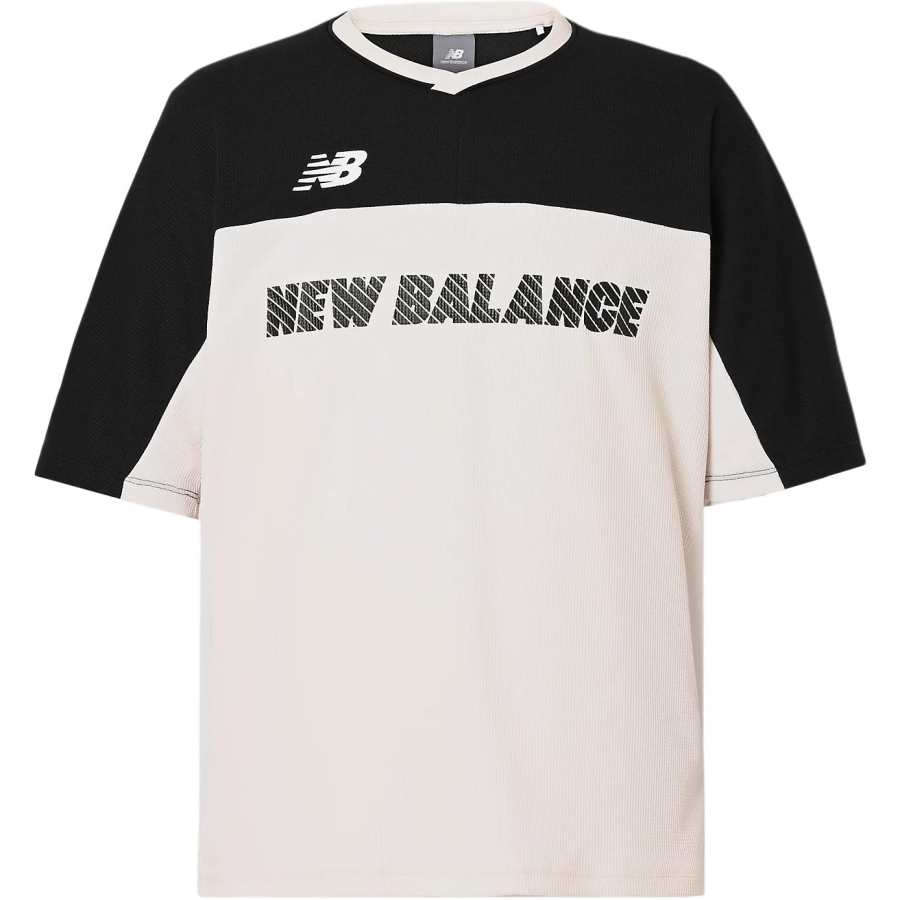 New Balance New Balance T Shirts Men's Sea Salt White V Neck Moderate