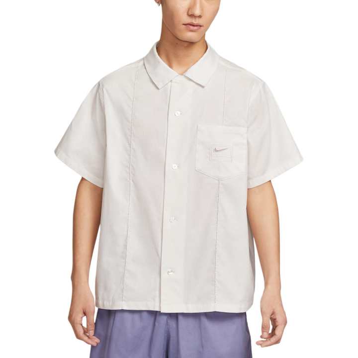 Nike Nike Sportswear Shirts Unisex Phantom Gray White Lapel Moderate