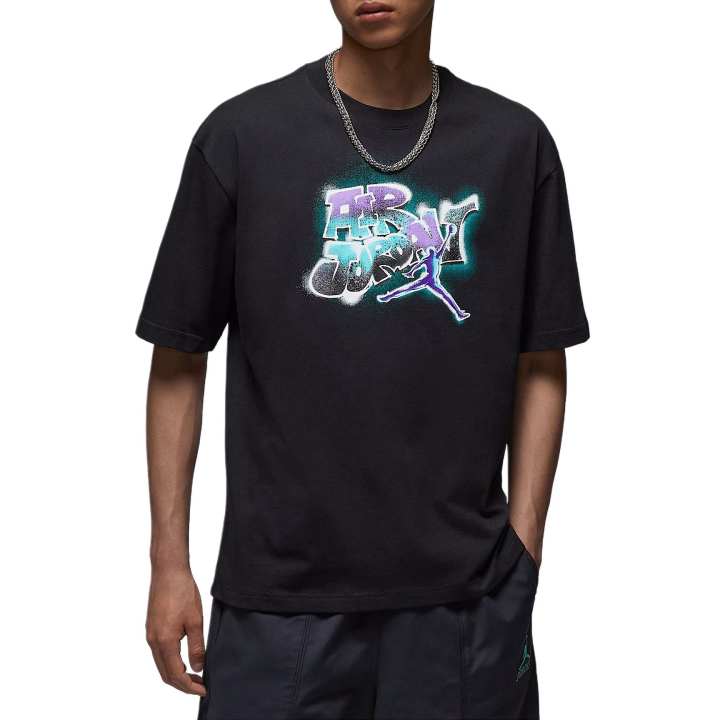Jordan Jordan Air T Shirts Men's Black Crew Neck Moderate