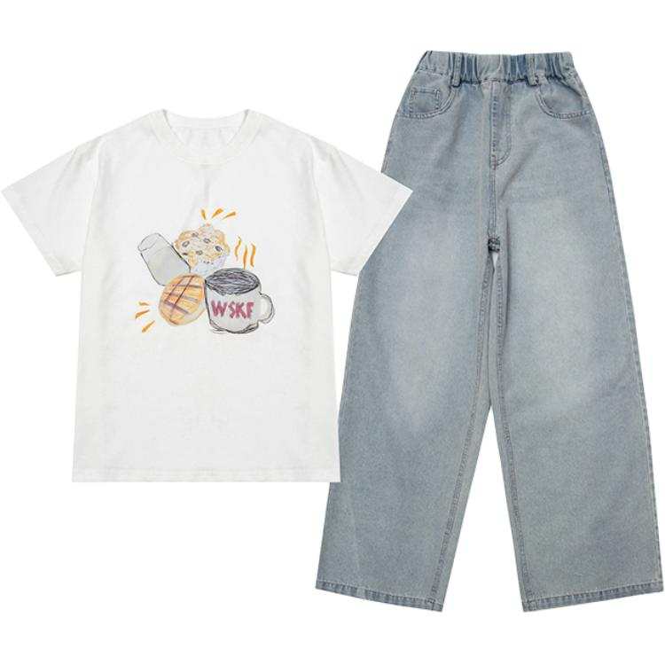PROTECTCAMEL PROTECTCAMEL Pre School Two Piece Skirt Sets Crew Neck Moderate Short