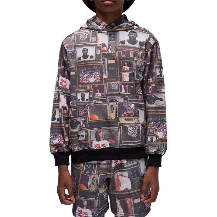 Jordan Jordan All Over Print Hooded Long Sleeved Sweatshirt Kids'
