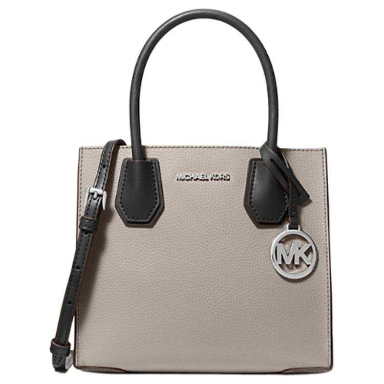 MICHAEL KORS Mercer Leather Handbag Medium Women's Pearl Gray