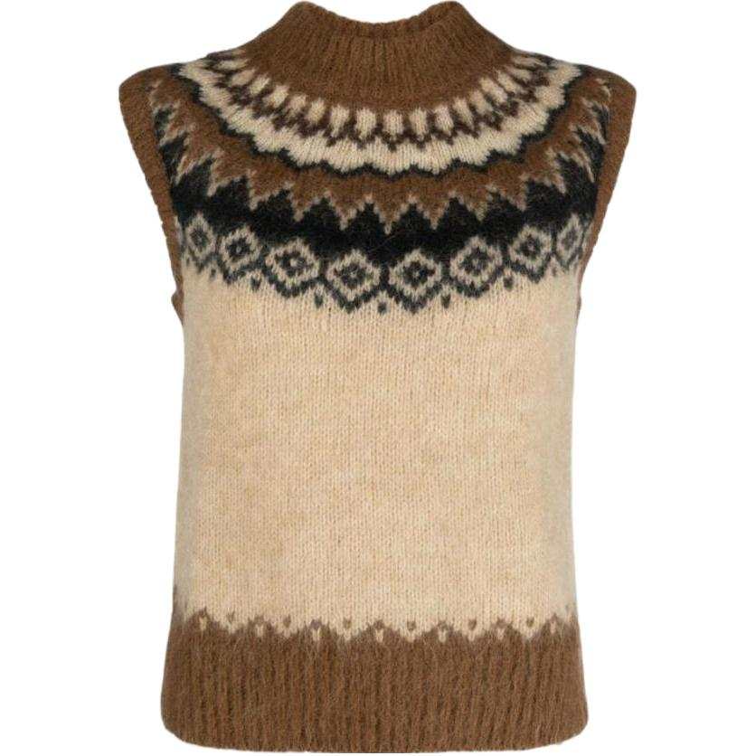 Polo Ralph Lauren FW23 Tank Top Women's Beige Brown Multicolor