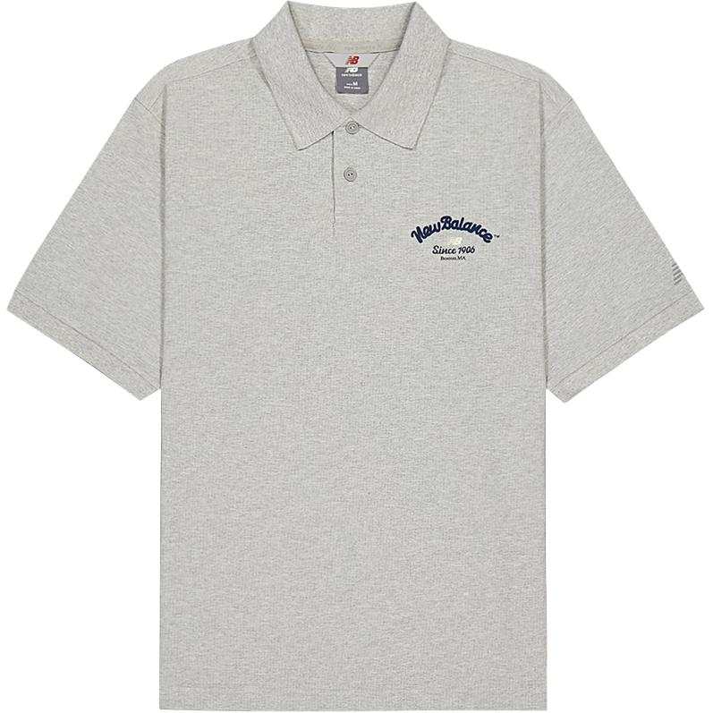 New Balance New Balance Polo Shirts Men's Gray Lapel Thin Straight Fit