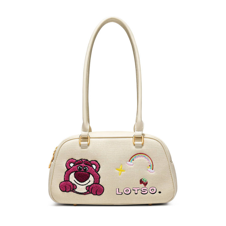 Disney Lotso Pu Shoulder Bag Regular Women's Ecru/Pink