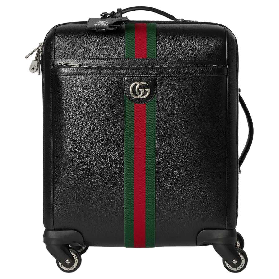 GUCCI Savoy Leather Trolley Bag 20 Inch Unisex Black