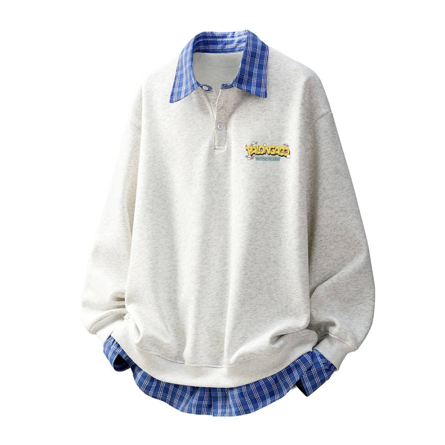 PAL ONGACO Sweatshirts Unisex Lapel Moderate Mock Two Piece