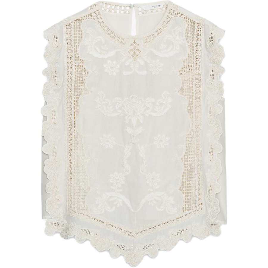 ZARA ZW Shirts Women's White Crew Neck Moderate
