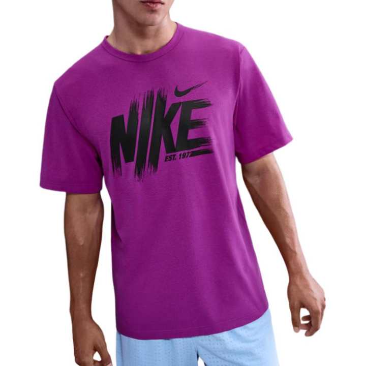 Nike Nike Clothing T Shirts Men's Purple Crew Neck Straight Fit