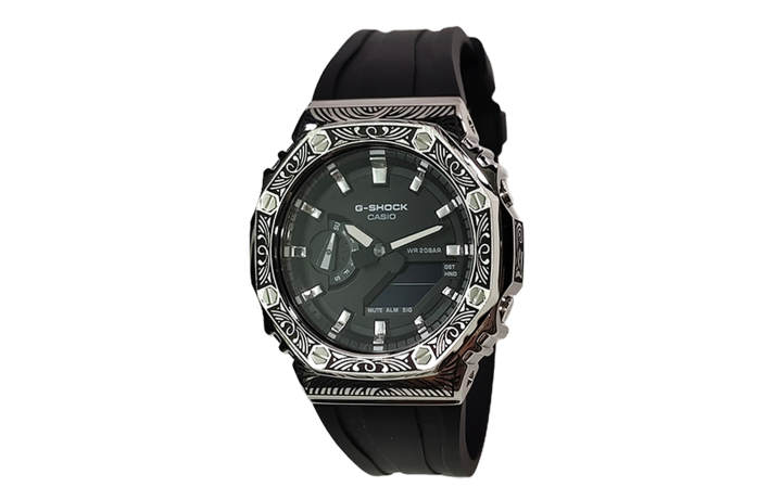 CASIO CASIO Custom Collection Quartz Movement Fluoroelastomer Strap Watch Men's Watches Black Dial