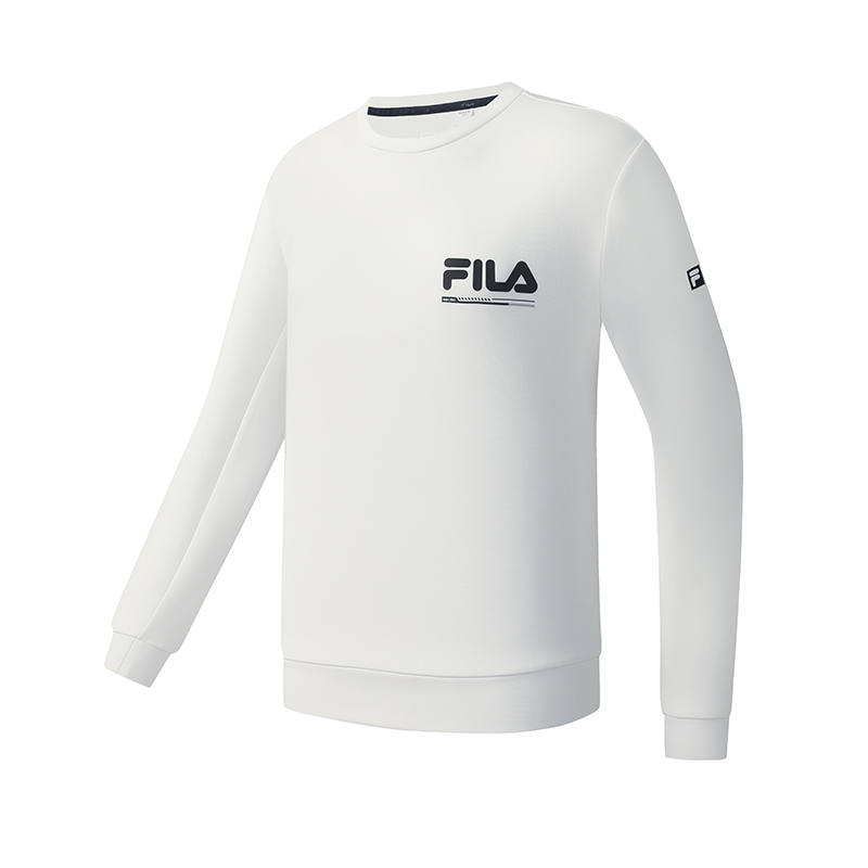 FILA Fitness Sweatshirts Men's Lead Pink White Crew Neck Moderate Regular